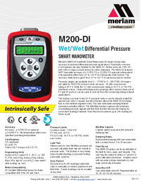 Thumbnail of document Data Sheet - M200DI Wet/Wet Differential Pressure Smart Manometer